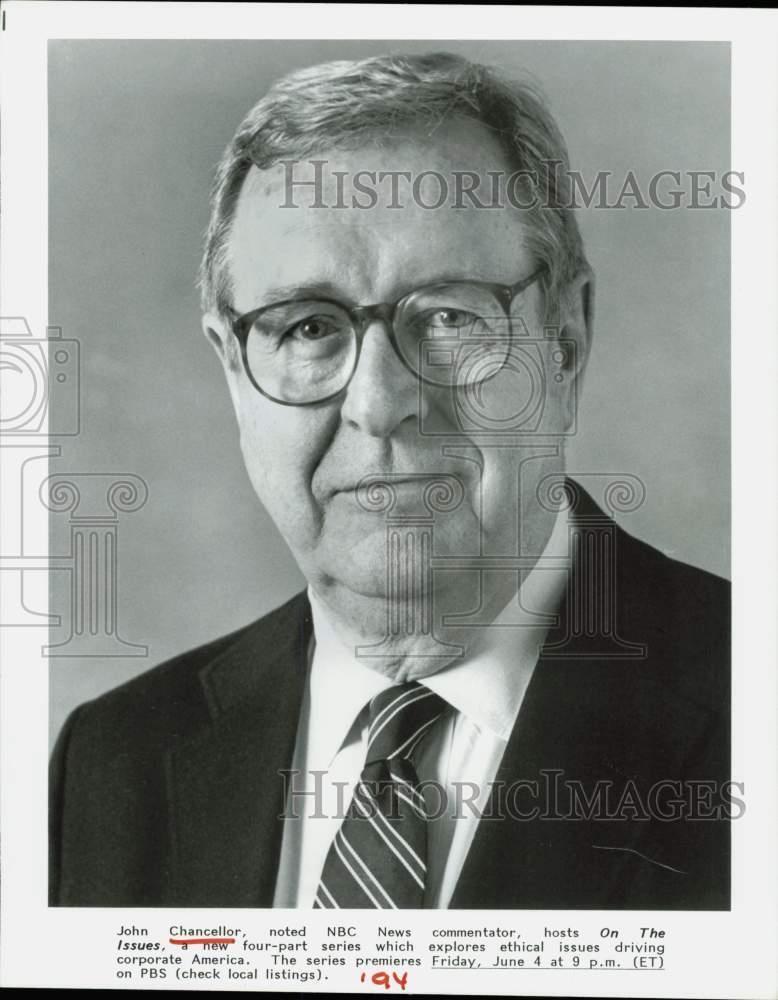 1994 Press Photo John Chancellor, Host of \