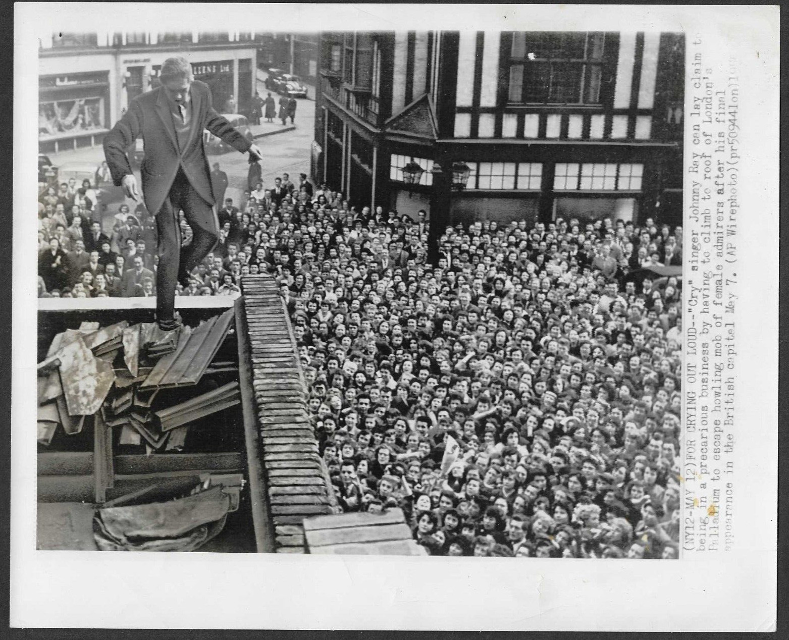 JOHNNY RAY SINGER VINTAGE ORIGINAL 1955 PRESS PHOTO