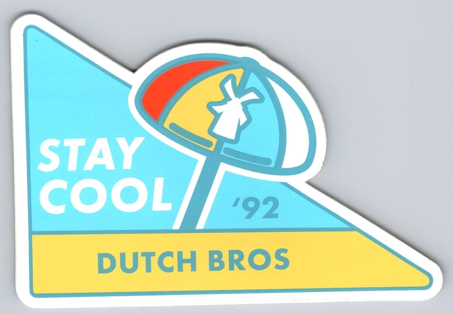 Stay Col Umbrella Beach Blue Dutch Bros Coffee Sticker Decal 2019 August