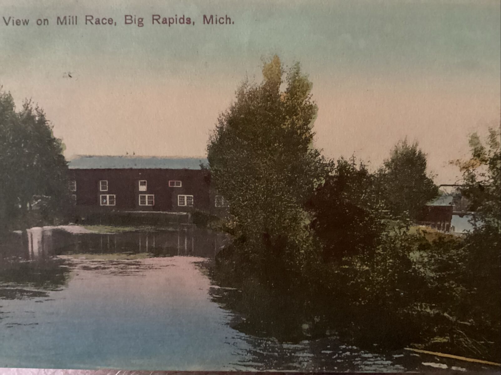 View of the Mill Race, Big Rapids, MI 1911 Awesome Colorized Pic  Historical
