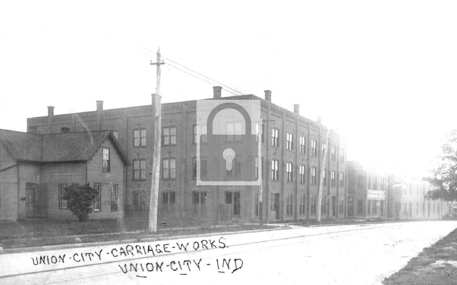 Union City Carriage Works Factory Indiana IN Reprint Postcard