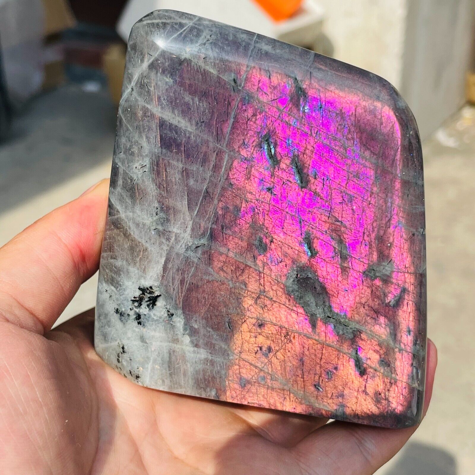 749g Natural Purple Gorgeous Labradorite Crystal Freeform Mineral Specimen