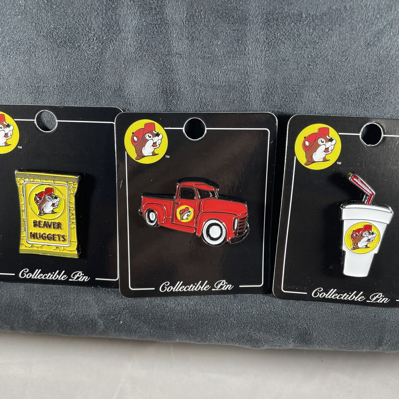 Bucees Set Of 3 Collectible Lapel Pin Beaver Nuggets Cup Red Truck New Texas