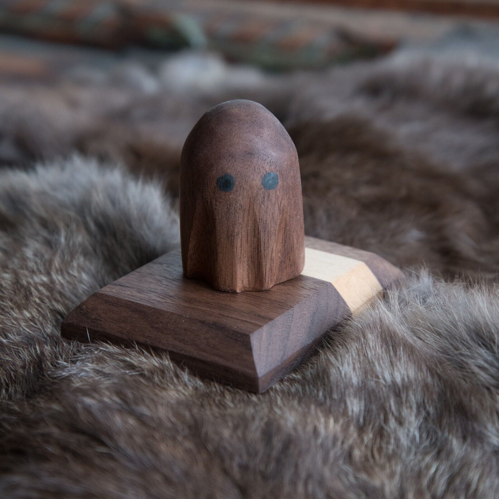 Handmade wooden ghost With Pedestal 