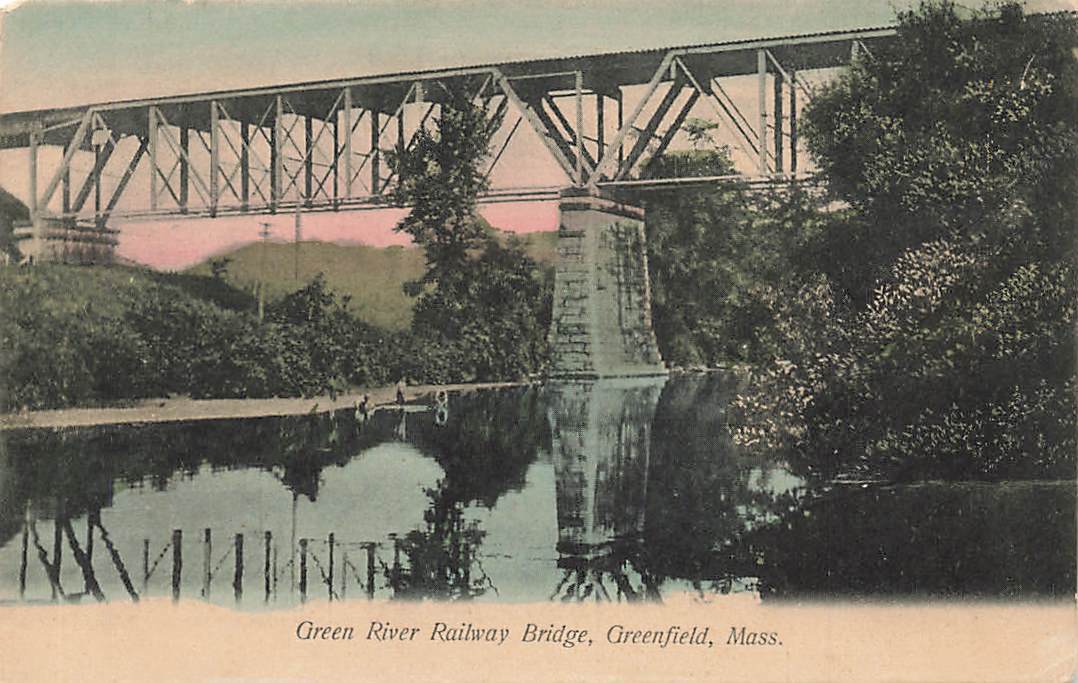 c1910 Green River Railway Bridge Greenfield MA P420