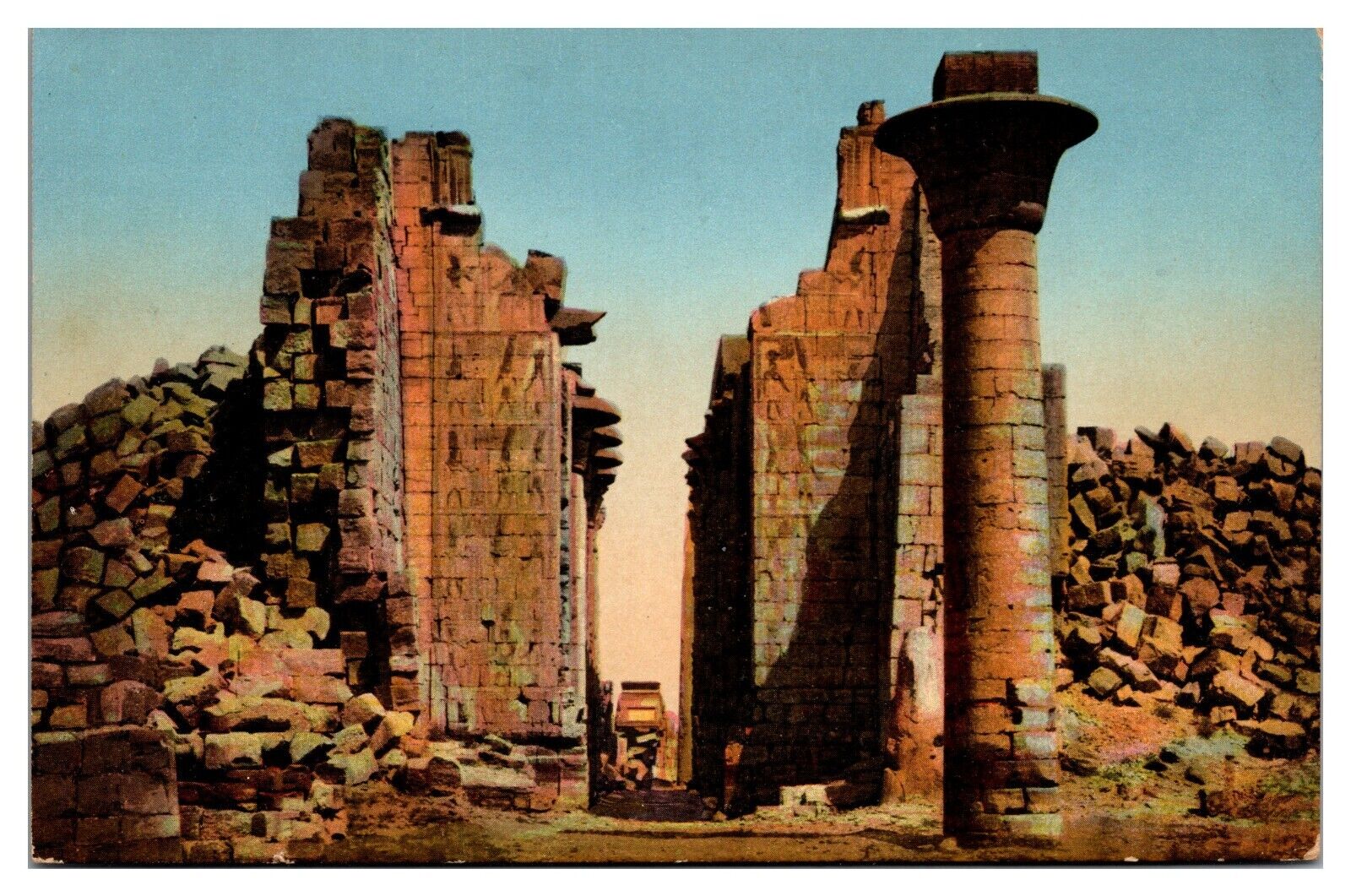 ANTQ Great Temple of Ammon, II Pylon, Karnak, Egypt Postcard