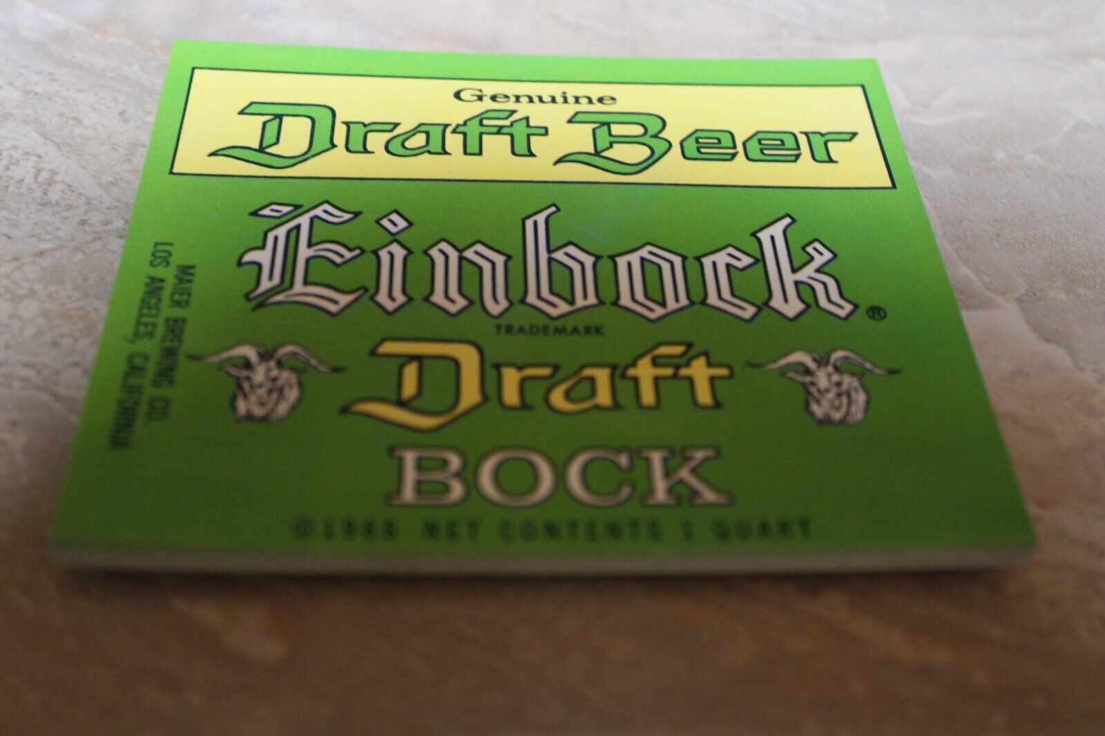 50 Vintage Maier Brewing Einbock Draft Bock Beer Labels Los Angeles, CA Quart