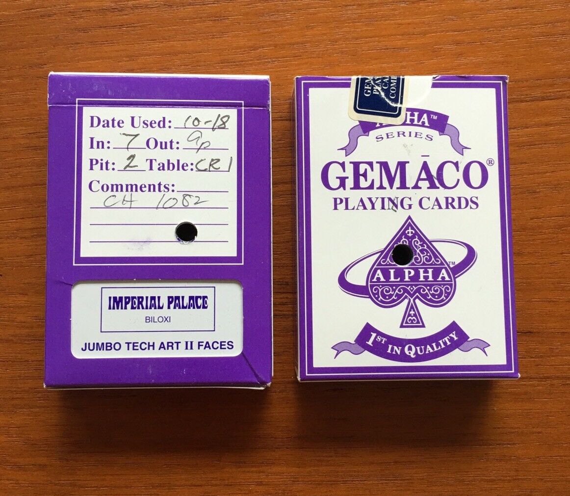 Casino Playing Cards Gemaco Large Print - Imperial Palace Biloxi