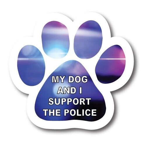 My Dog and I Support the Police Pawprint Car Magnet 5\