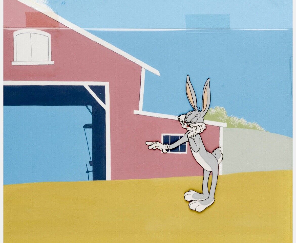 1953 Bugs Bunny - Robot Rabbit Production Cel W/ Custom Painted Background 1996