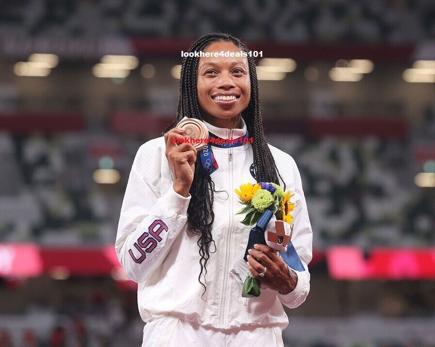 OLYMPICS 2020 Photo 8x10 Allyson Felix Bronze Medal USA Women\'s 400m Tokyo 