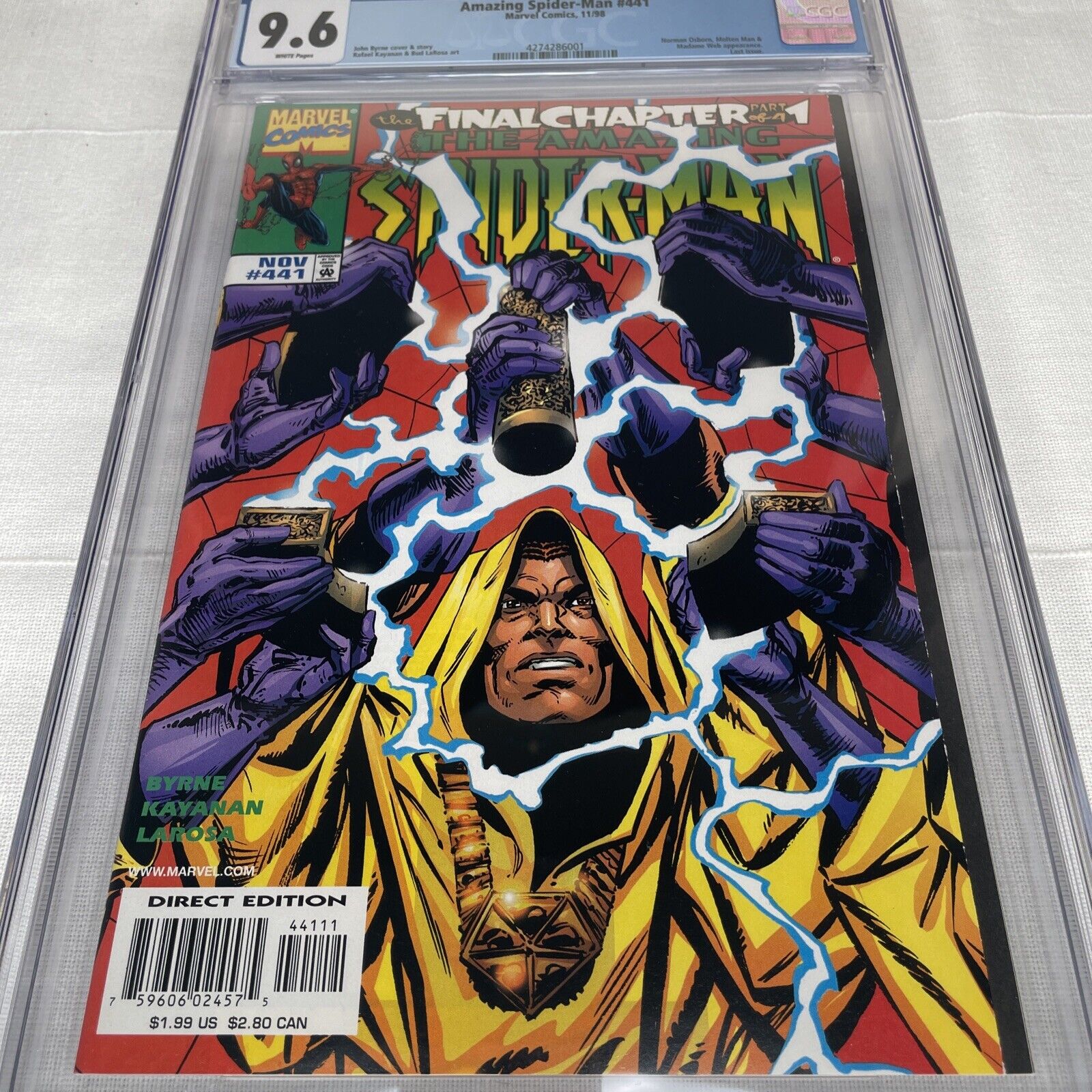 Amazing Spider-Man #441 (1991) CGC 9.6 White Pages Series Final Issue John Byrne
