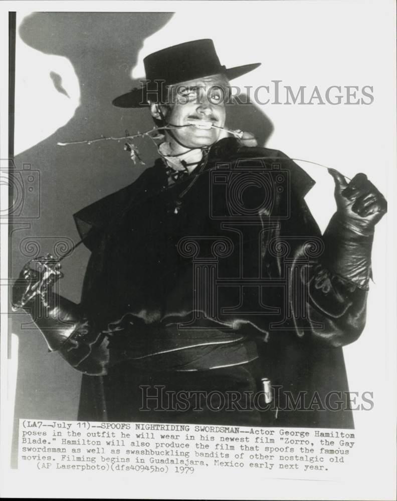 1979 Press Photo Actor George Hamilton performs in movie - kfa08475