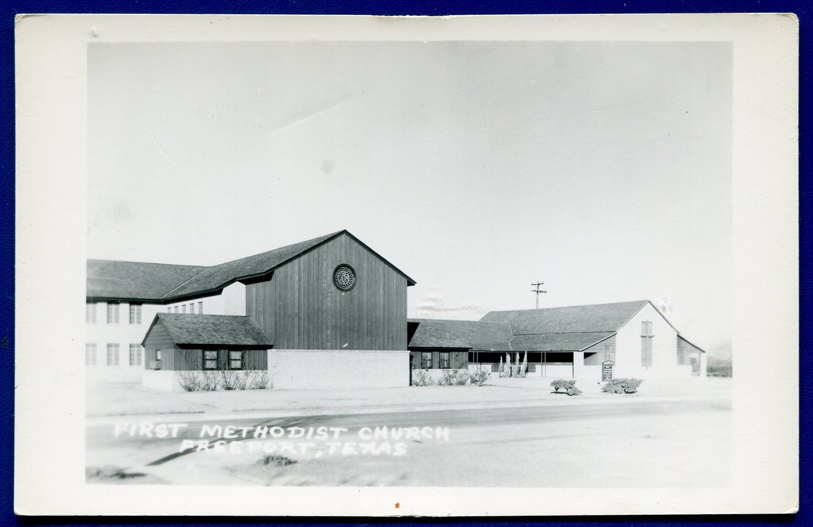 Freeport Texas tx First Methodist Church real photo postcard RPPC
