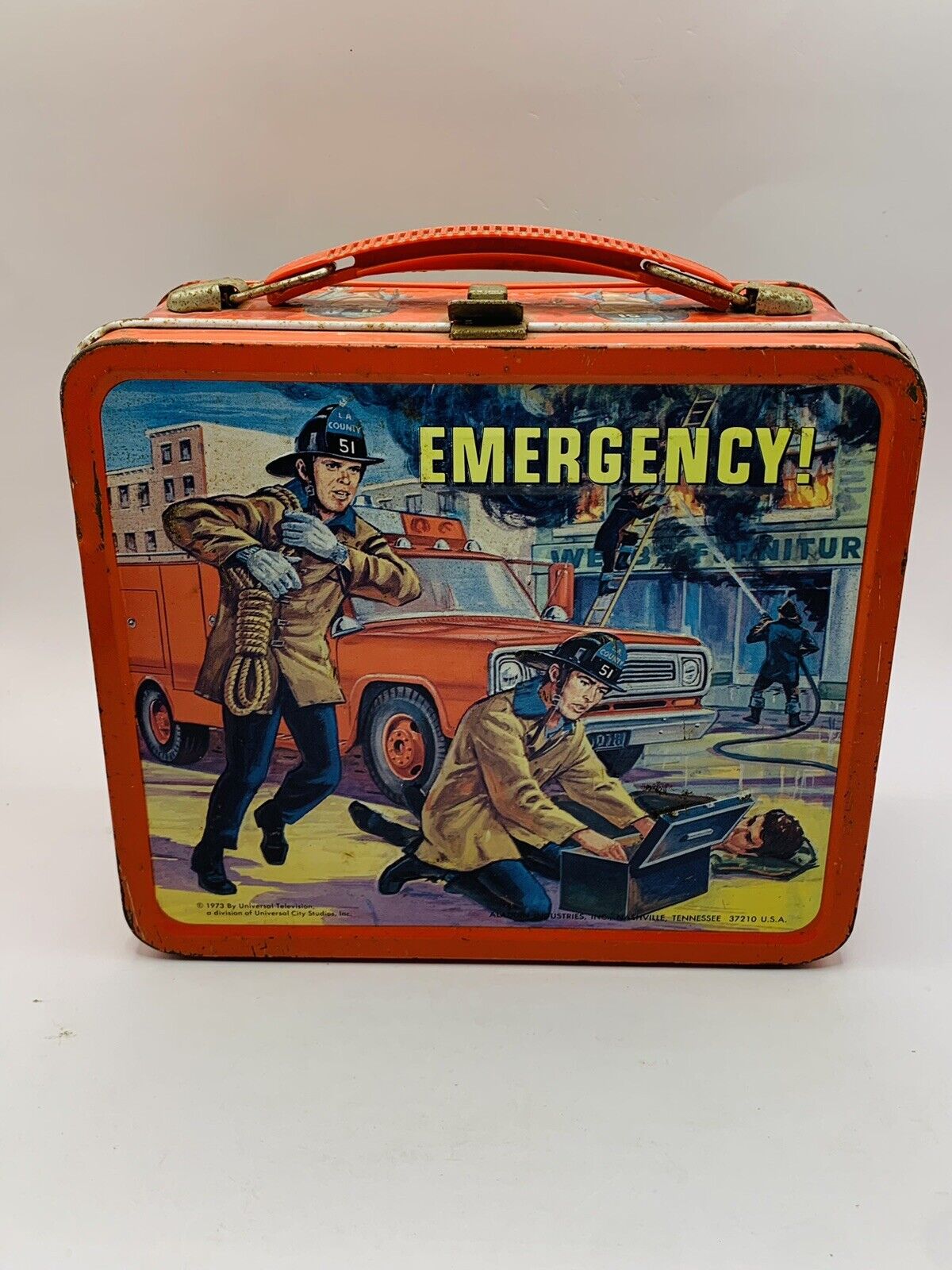 Vintage EMERGENCY 51 Lunchbox & Thermos - TV LAFD Rescue 1973 Awesome