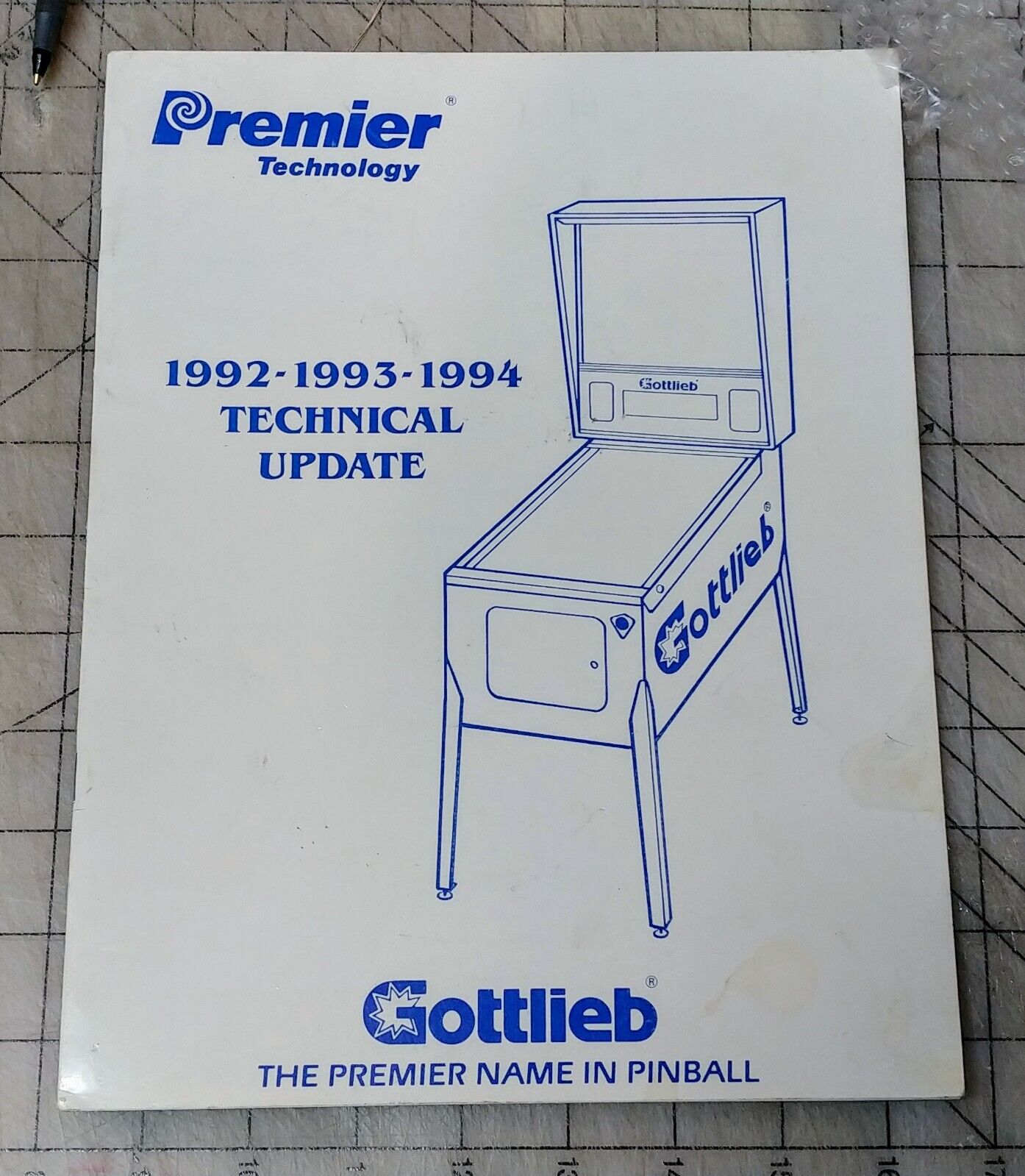 Gottlieb Premier Technology Pinball 1992 1993 1994 Technical Up-Date ORIGINAL