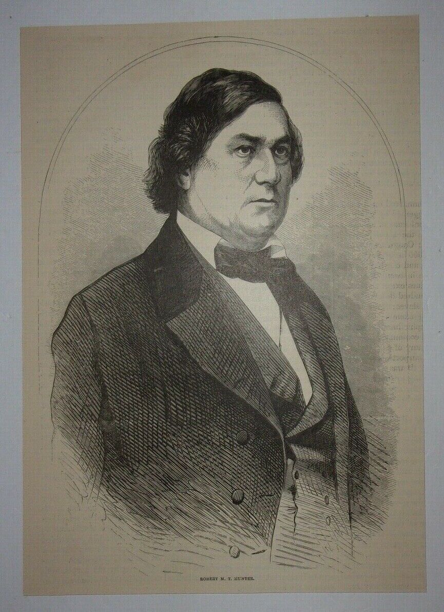 1866 Robert M. T. Hunter (Civil War) Engraving