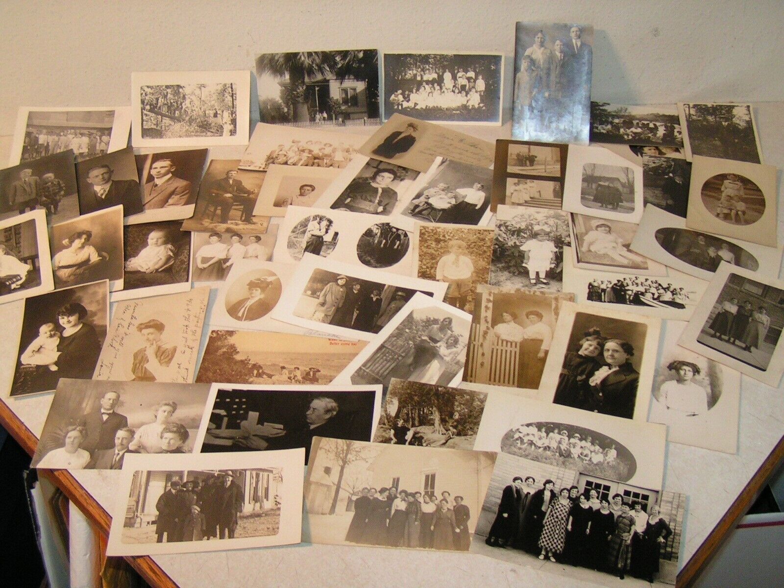 50 Card Lot Vintage Real Photo Postcards RPPC Family, Studio, Group, & Outdoors