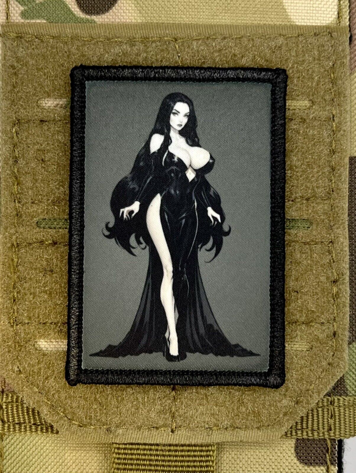 Addams Family Morticia Morale Patch / Military ARMY Tactical Hook & Loop 585