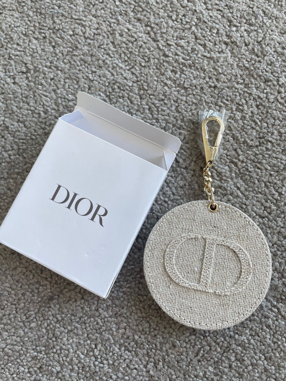 New Authentic Christian Dior Beaute Beauty Compact Mirror Charm Keyring Key Ring