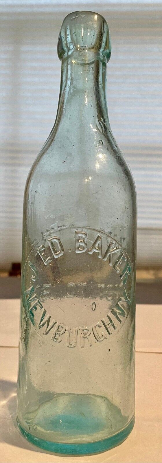 Early 1890s J ED BAKER Blob Beer Bottle NEWBURGH NY Hand Blown ORANGE COUNTY