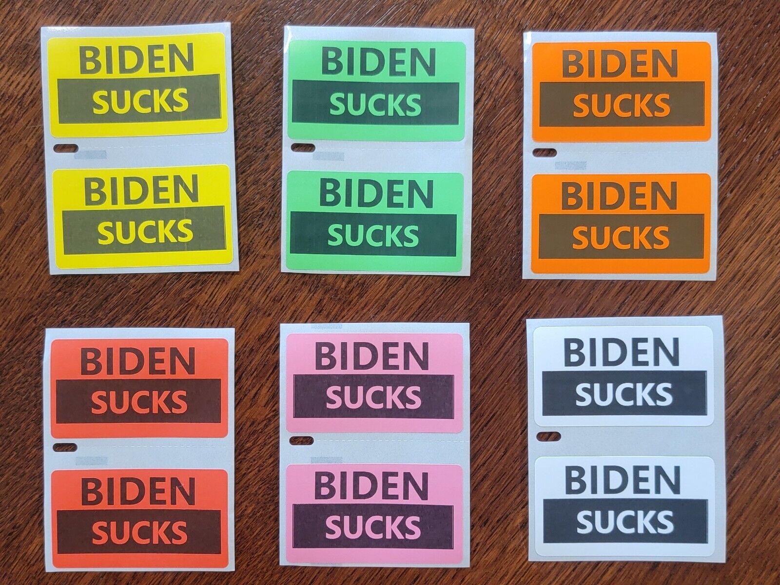 BIDEN SUCKS Color Stickers - Lot of 50 - Joe Biden Donald Trump Bulk Pack Lot