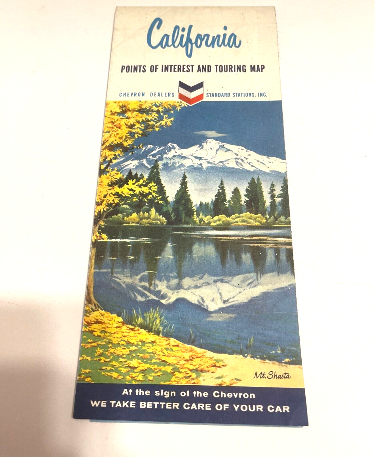 Vintage 1963 Chevron Standard Stations California Points of Interest Touring Map