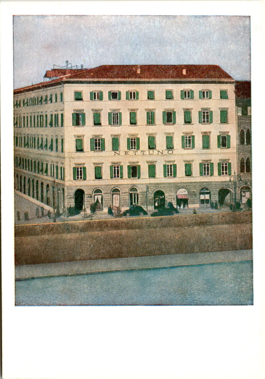 Hotel Nettuno, Nettuno, Italy, renowned restaurant, Pisa, Leaning Tower Postcard