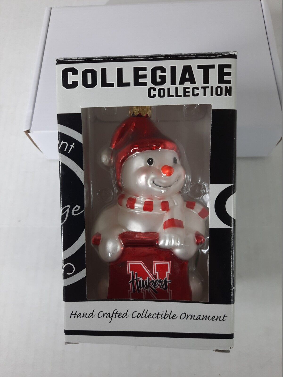 Nebraska Huskers Collegiate Collection Snowman Christmas Ornament In Box