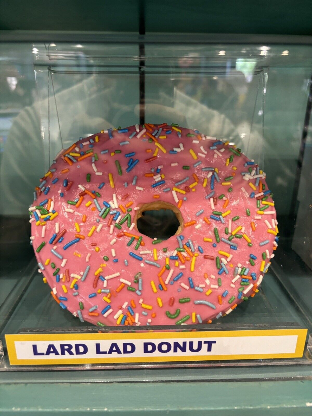 Universal Studios The Simpsons Lard Lad Donuts Large Pink Sprinkles Donut 8”