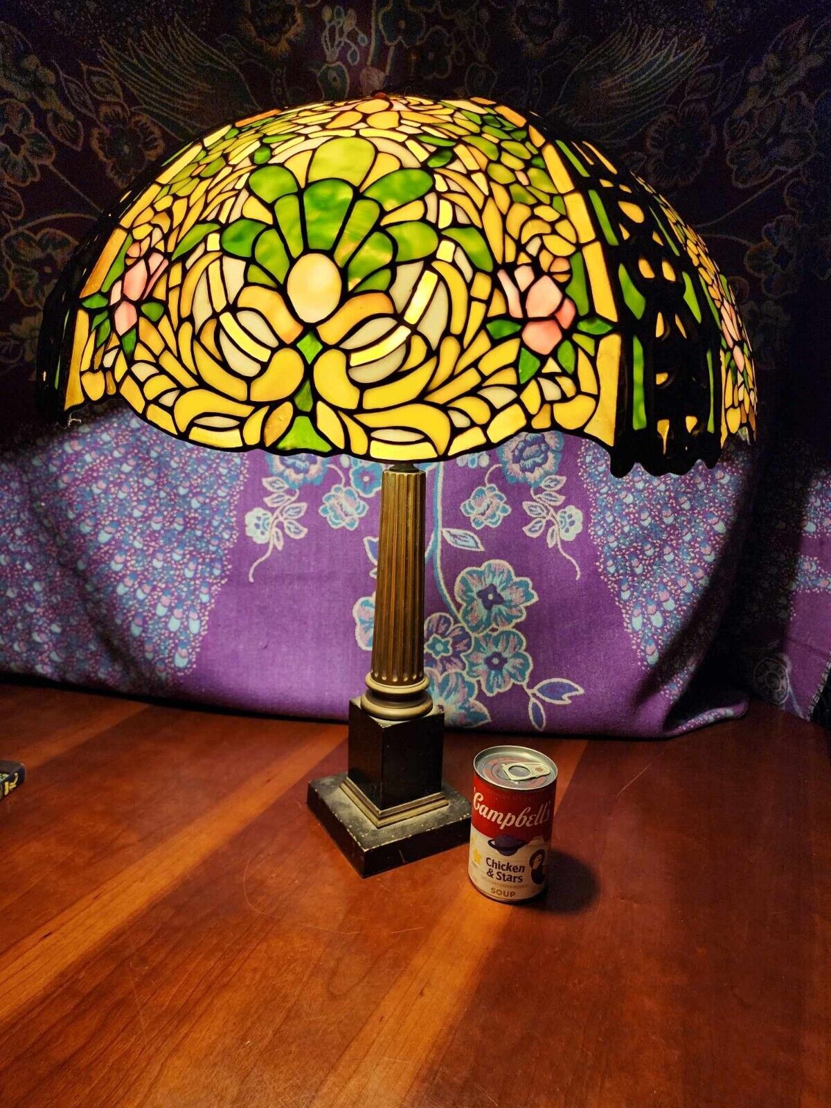 Antique Leaded Glass Table Lamp Duffner & Kimberly Tiffany Handel Art Nouveau 