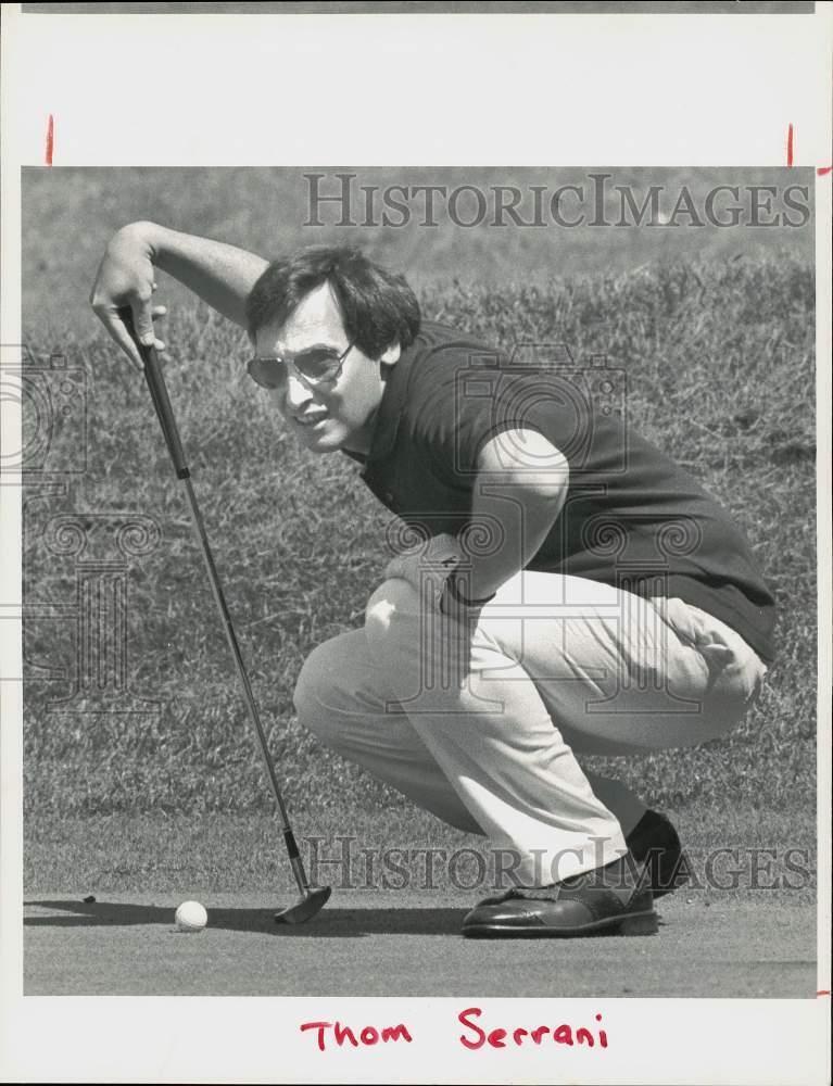 1984 Press Photo Mayor Thom Serrani plays UNICO Tournament, Stamford Golf Course