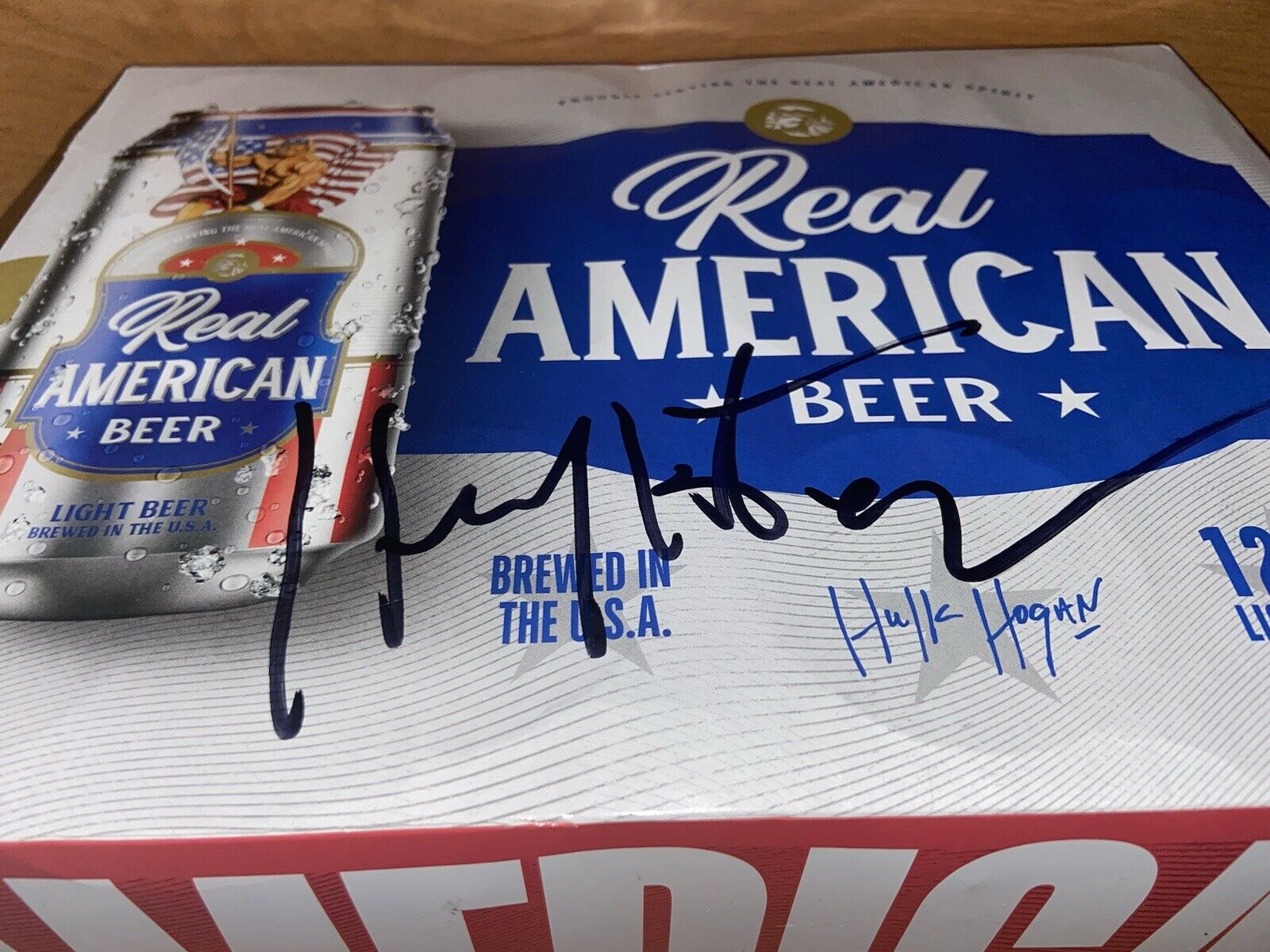 WWE/WWF Hulk Hogan Signed  Real American Beer 12pk. 