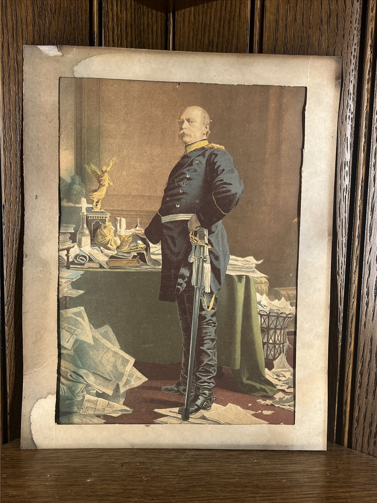 Original Antique German Chancellor Otto Von Bismarck Picture Photo Print Art