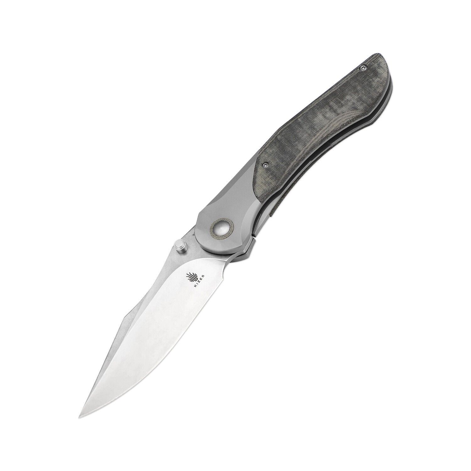 Kizer Mystic Pocket Knife Titanium+Micarta Handle Rex45 Steel Ki4636A1