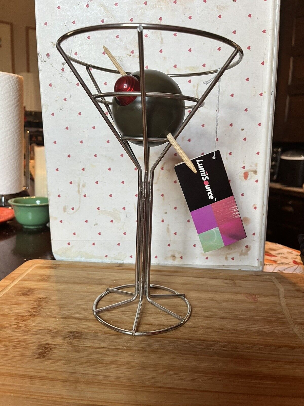 REPLICA* David Krys MidCentury Style 9.5” Chrome Martini Olive Bar Lamp NO CORD