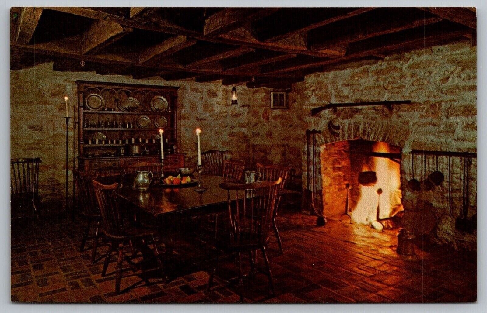 Daniel Boone Home Dining Room Defiance Missouri Historic Interior VNG Postcard