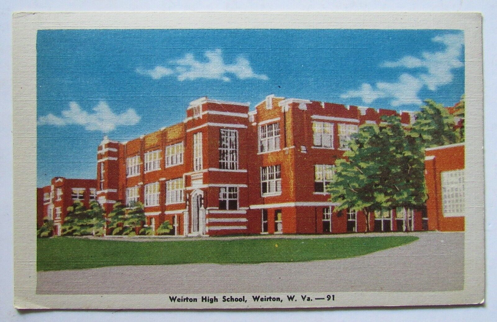 Weirton West Virginia High School  Street View Postcard