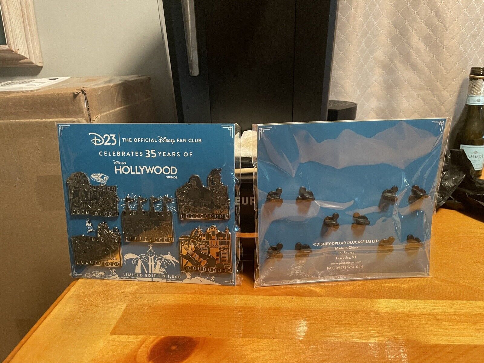 D23-Exclusive Disney's Hollywood Studios 35th Anniversary Pin Set LE To 1000-NIP