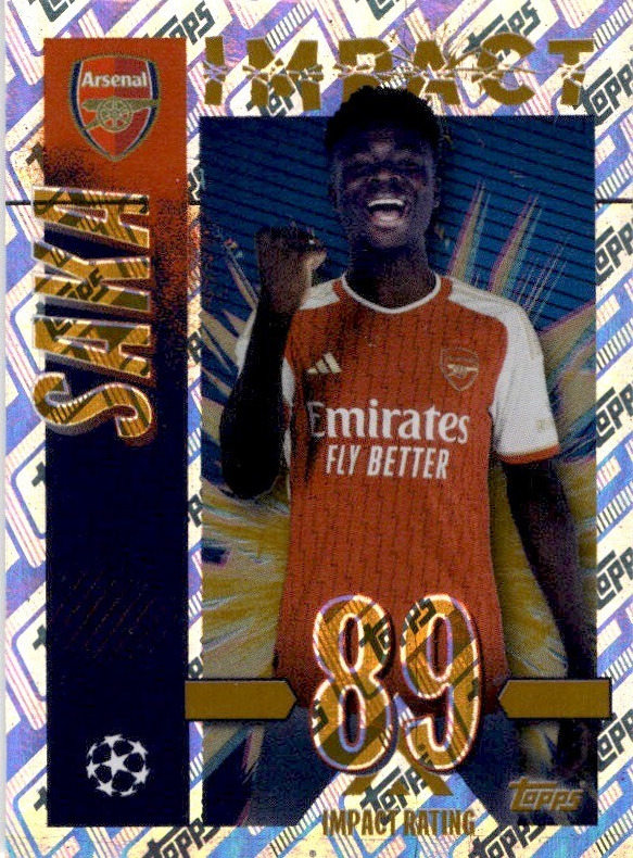 Topps Champions League 23/24 2023/2024 - PARALLEL Gold Impact Sticker Choose