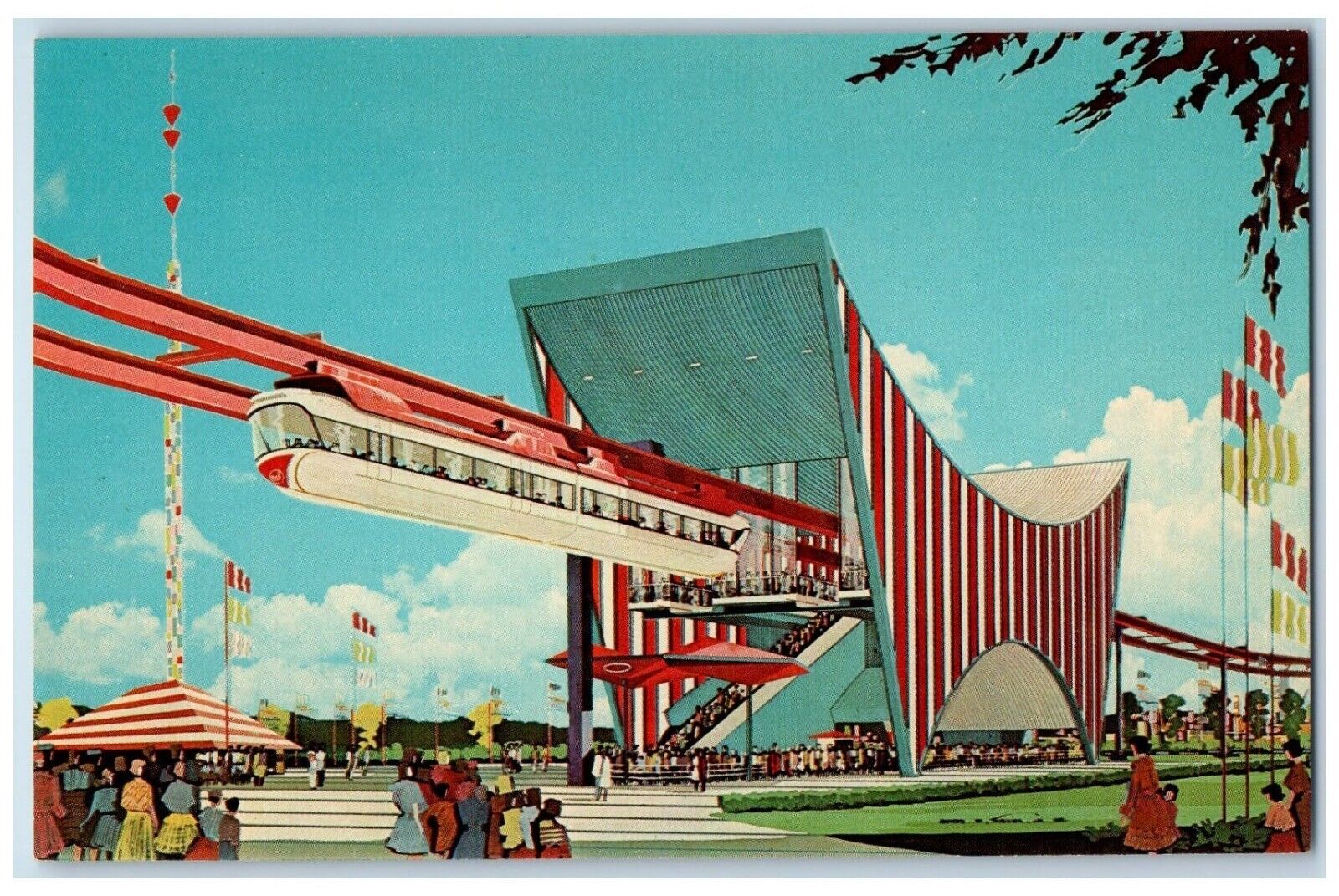 c1960\'s AMF Monorail New York Worlds Fair Unisphere New York NY Vintage Postcard