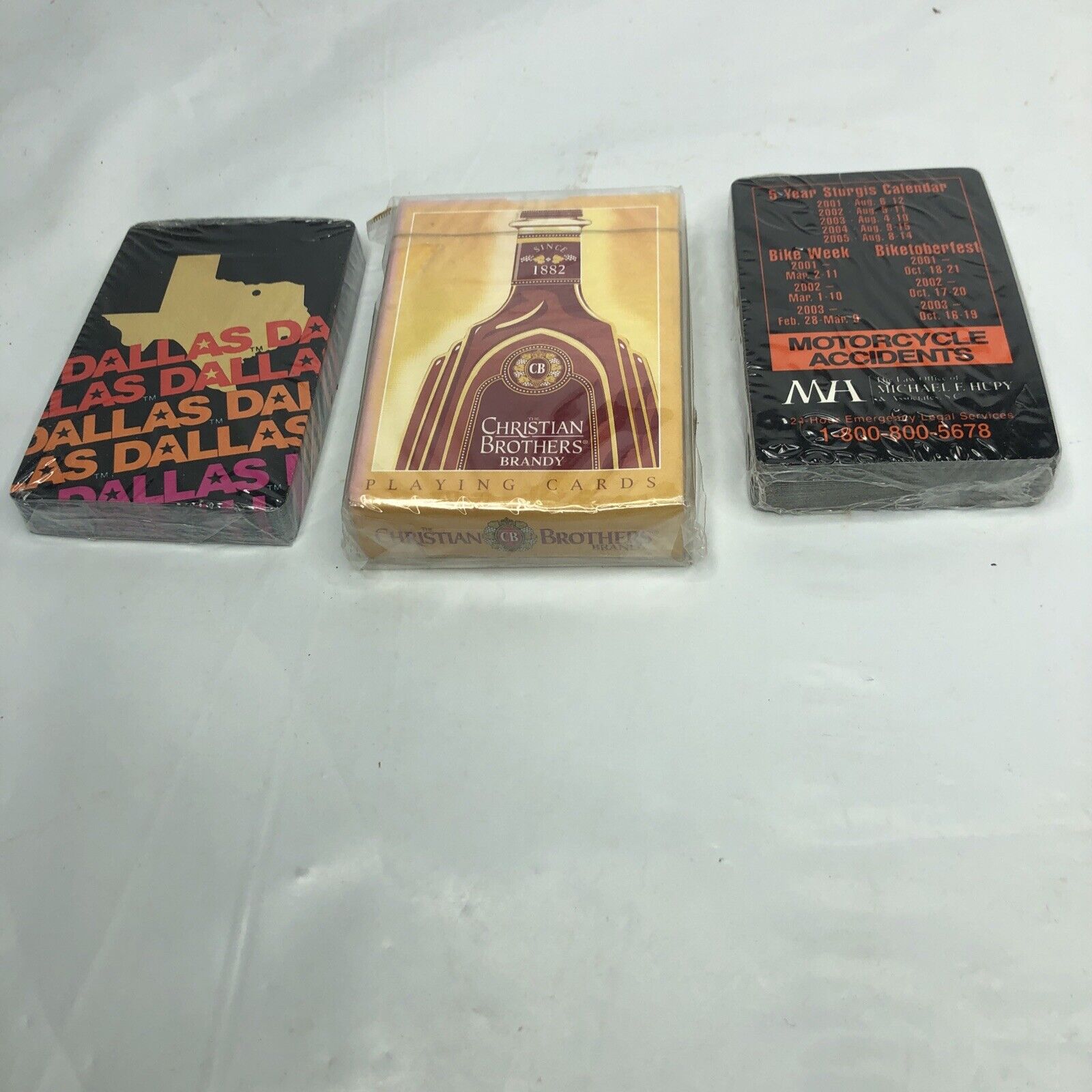 Lot of 3 Decks Christian Brothers ,Dallas Cattle & Law Offices Playing Cards New