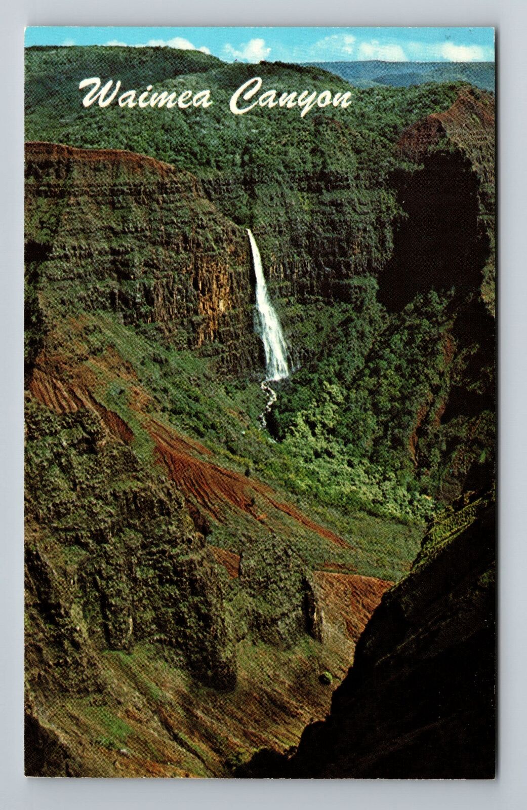 Kauai HI-Hawaii, Kauai's Waimea Canyon, Aerial, Vintage Postcard