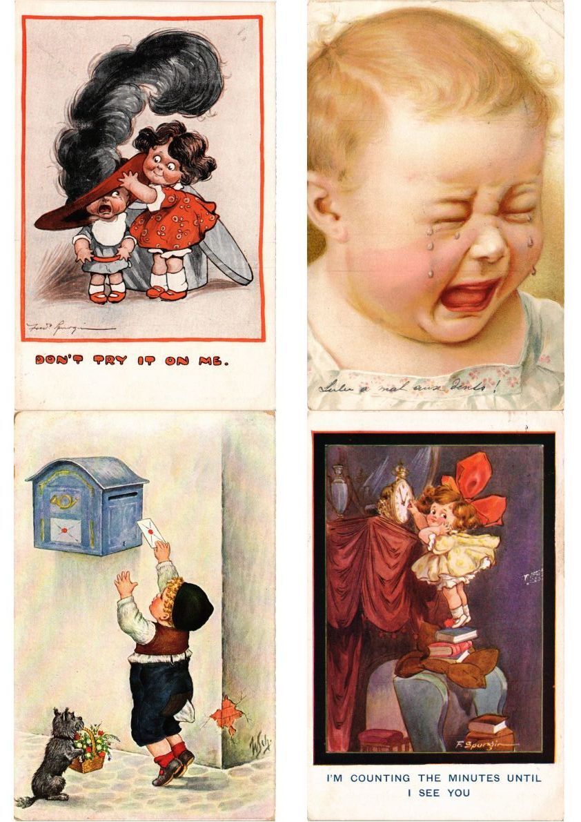 CHILDREN INFANTS Mostly ARTIST SIGNED 100 Vintage Postcards (PART 23.) (L6156)