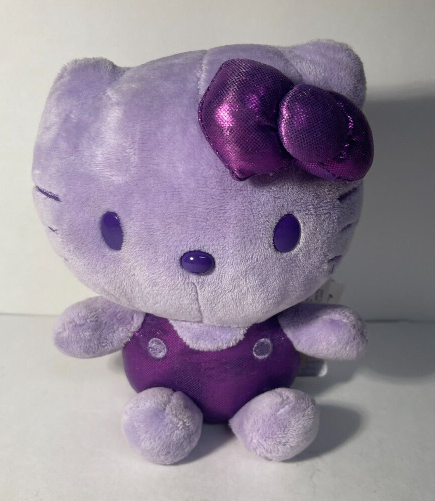 2013 Purple Hello Kitty plush with shiny outfit and bow, 9\