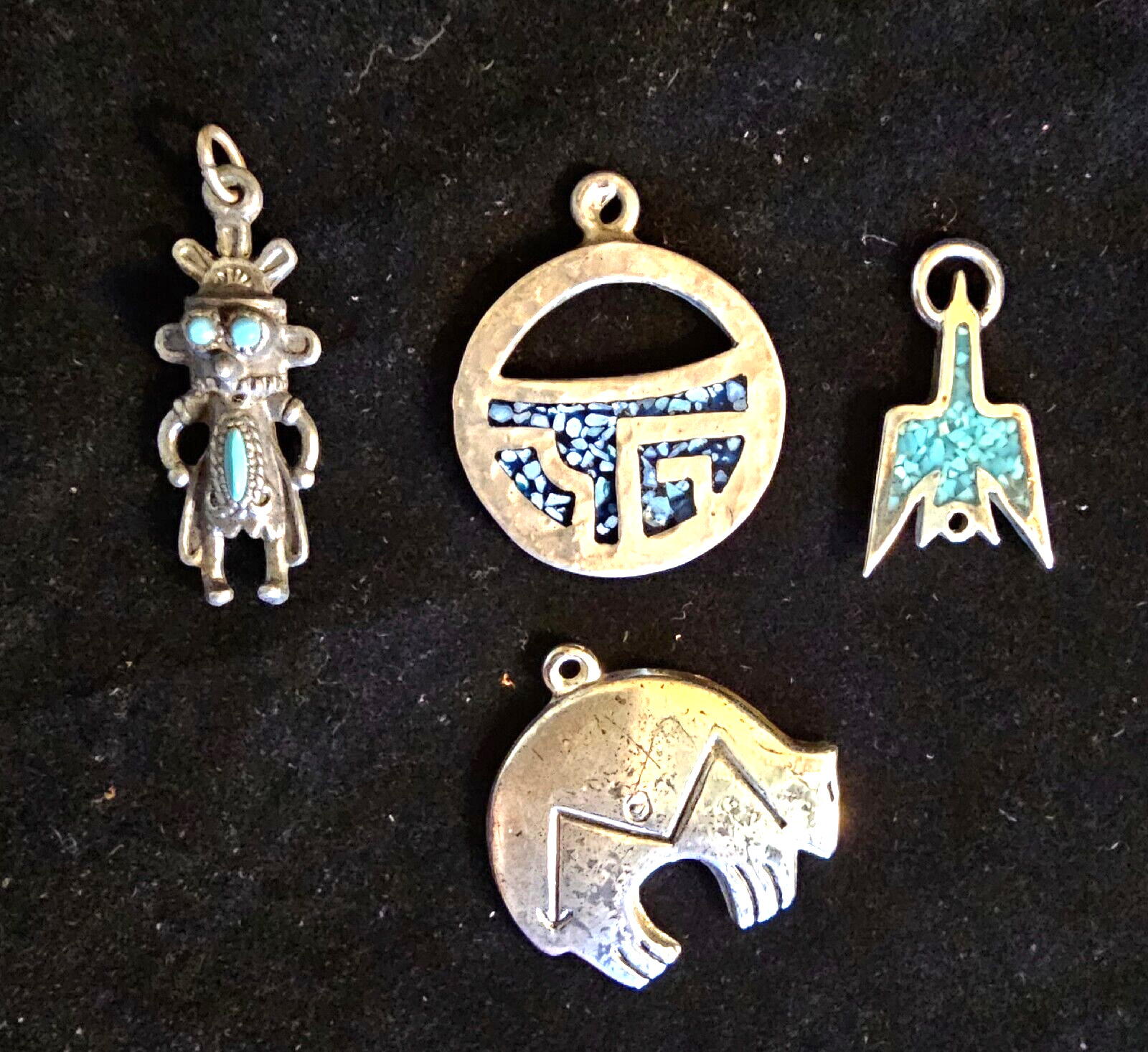Group of Vintage Southwest Sterling Silver Turquoise Jewelry Items