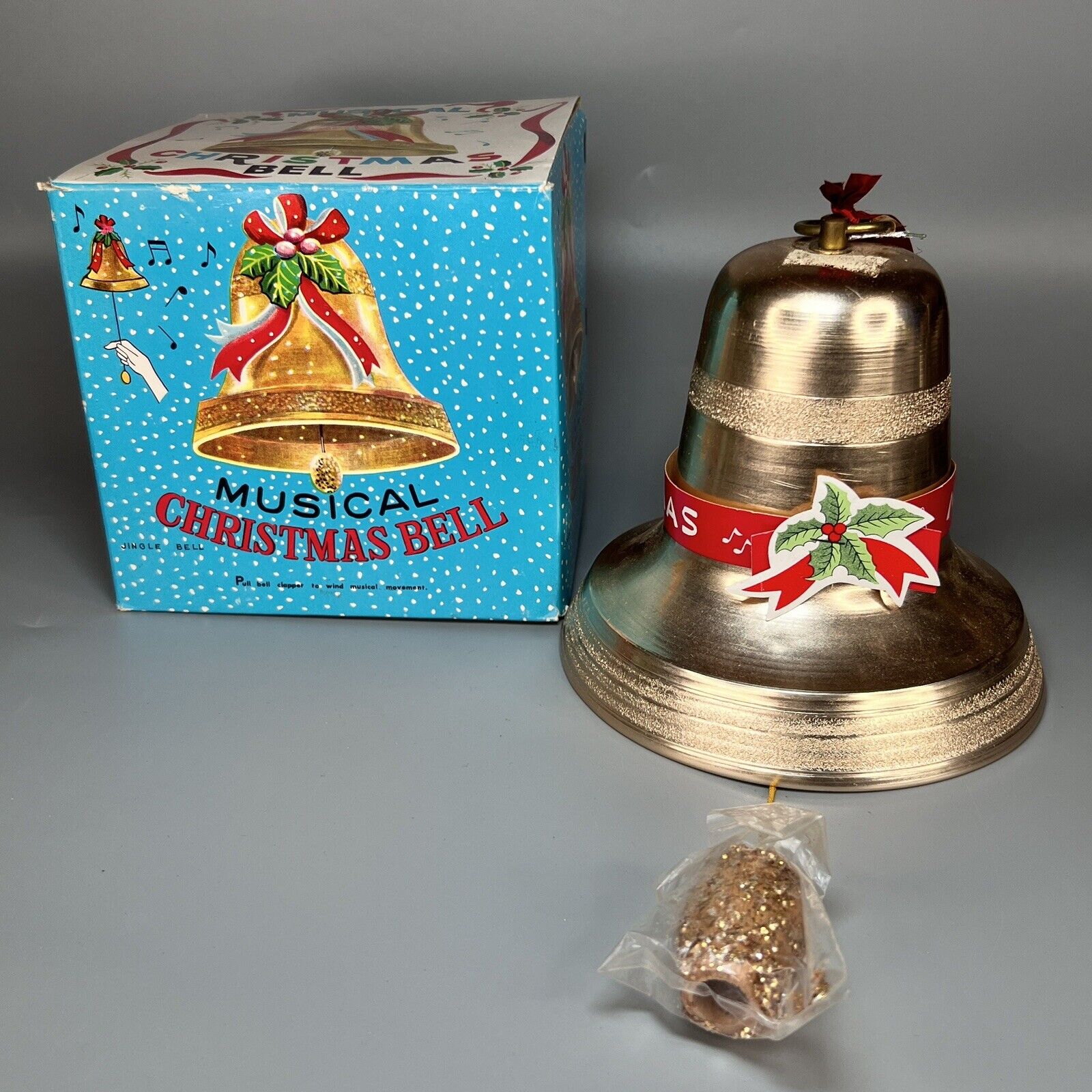 Vintage Made In Japan Musical Christmas Bell Pull String Jingle Bells 6\