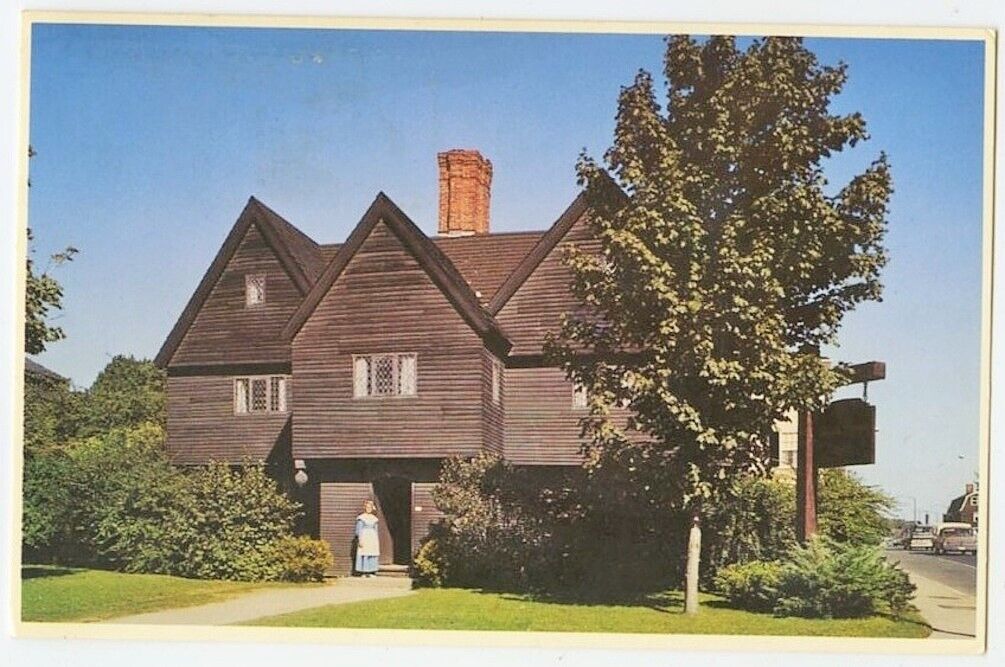 Salem Ma Witch House Home Judge Jonathan Corwin Vintage Postcard Massachusetts 