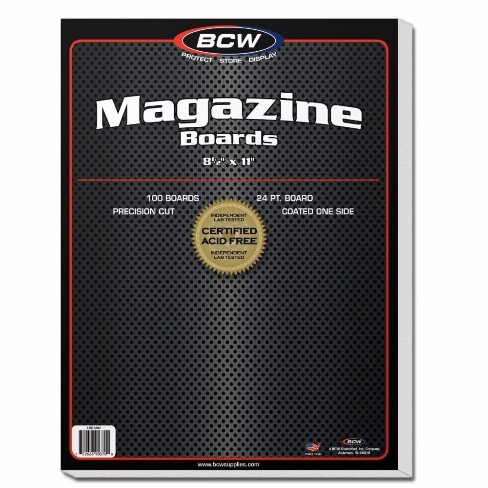 BCW Magazine Backing Boards Case of 1000 24 Pt Acid Free Long Term Storage