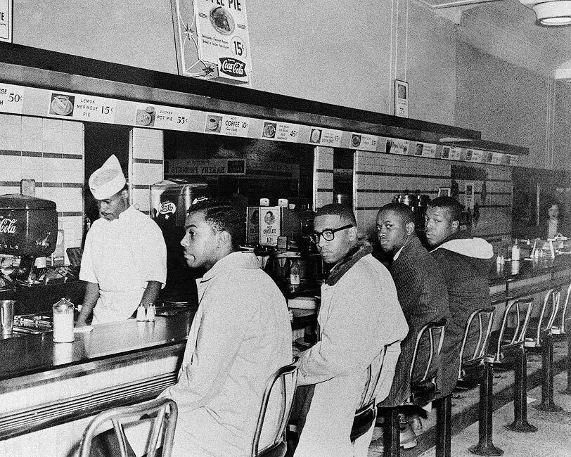 GREENSBORO LUNCH COUNTER SIT-IN AT WOOLWORTH'S 11x14 GLOSSY PHOTO PRINT